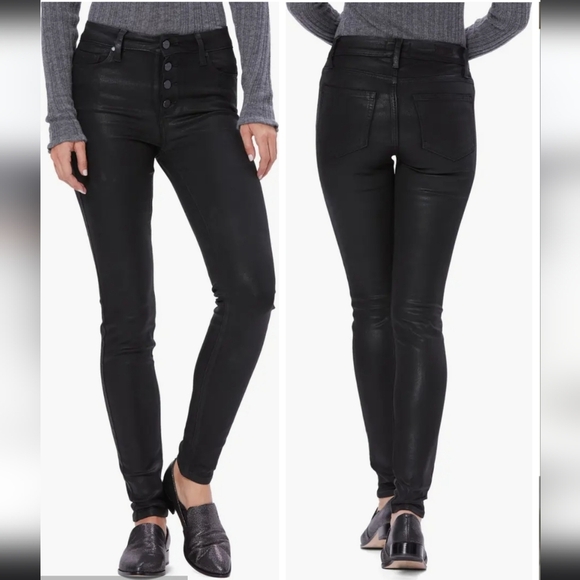 2. PAIGE HOXTON COATED HIGH WAIST ULTRA SKINNY JEANS SIZE 26 - Picture 1 of 13